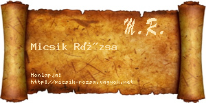 Micsik Rózsa névjegykártya