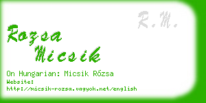 rozsa micsik business card
